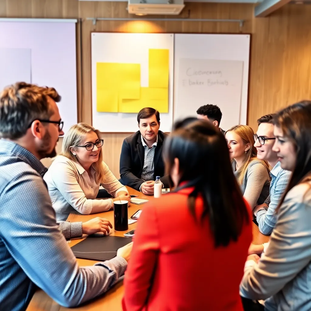 Nederlandse professionals werken samen aan een besluitvormingsproces in een moderne vergaderruimte